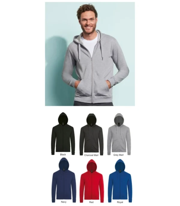 Sol's 01714 Stone Zip Hooded Sweatshirt